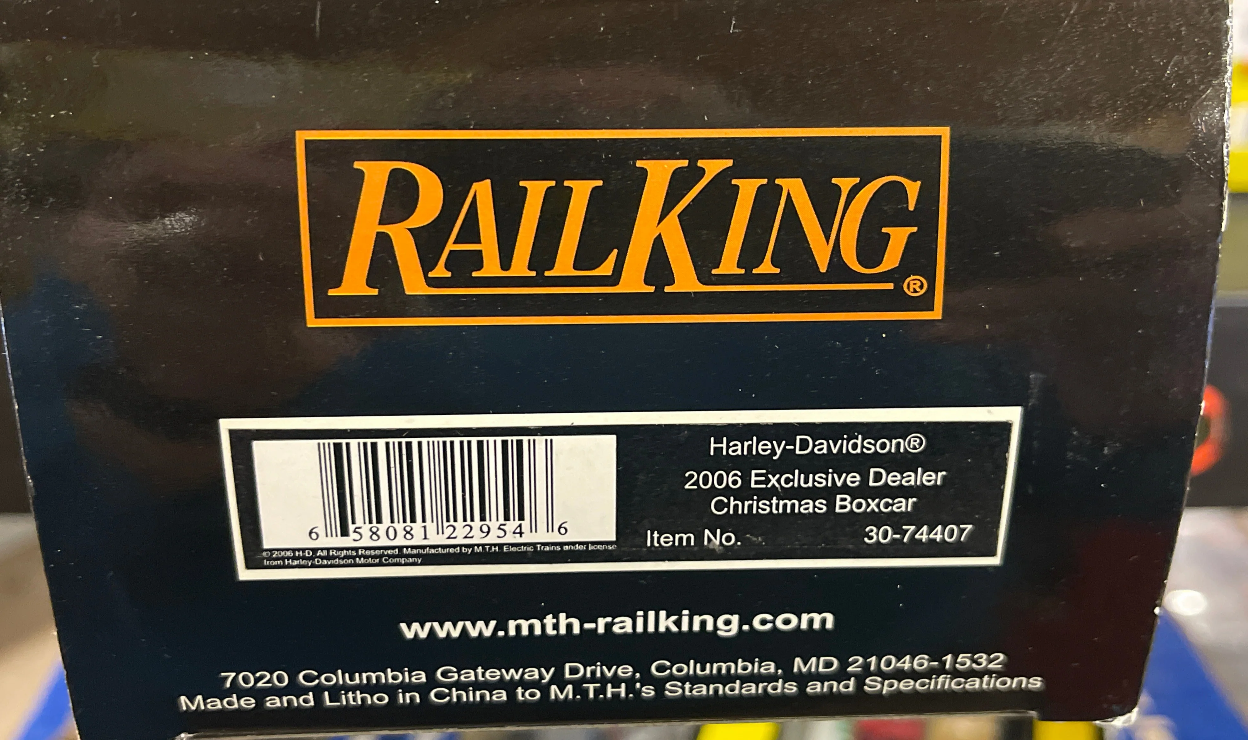 MTH Railking 30-74407 Harley-Davidson Box Car #Xmas 2006. Exclusive Dealer Christmas Boxcar Limited O SCALE NEW - Image 3