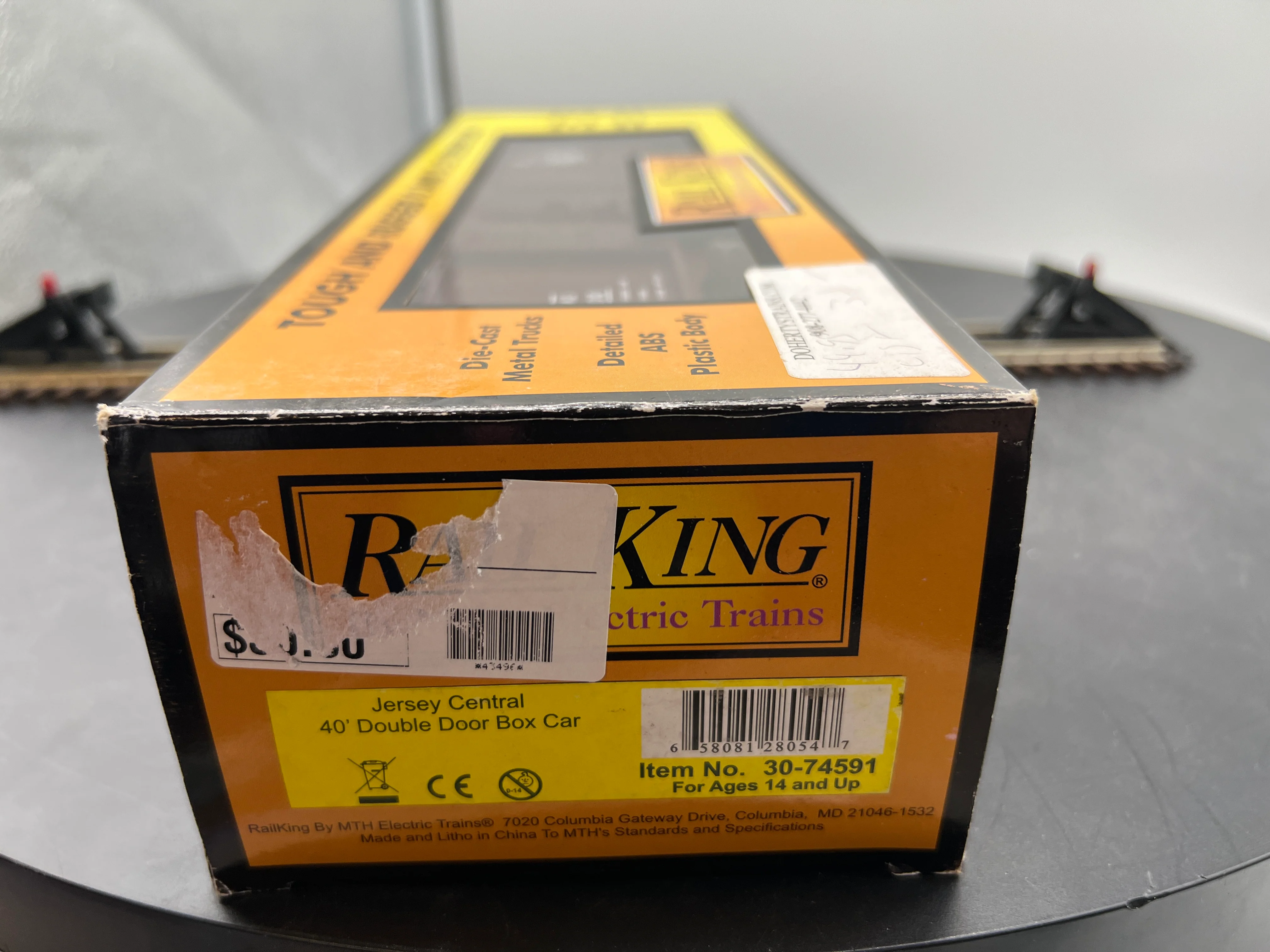 MTH Railking 30-74591 Jersey Central 40' Double Door Box Car O SCALE Like New Damaged Box - Image 6