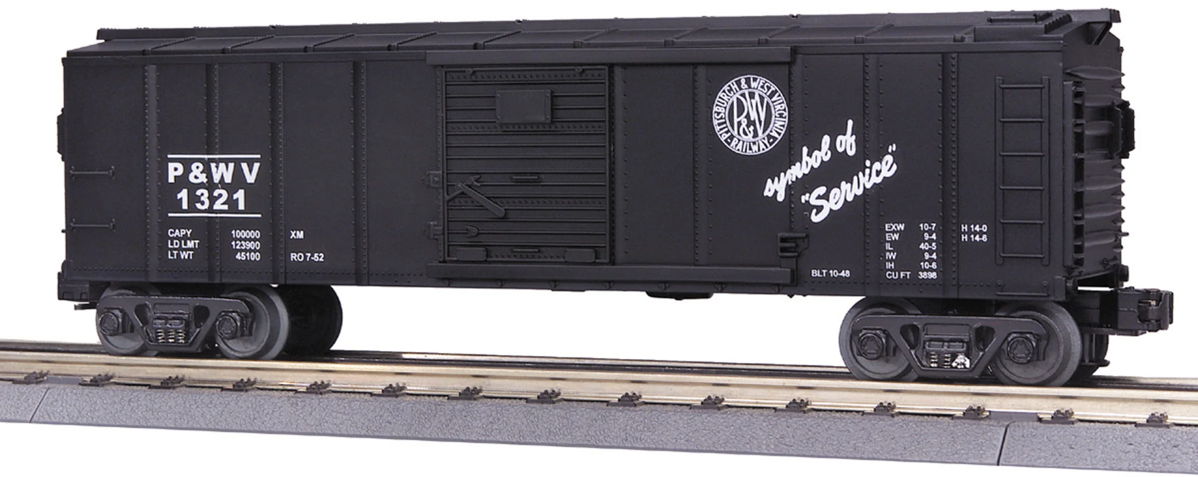 MTH Railking 30-7462 Pittsburgh & West Virginia Box Car #1321. Production Sample O SCALE NEW