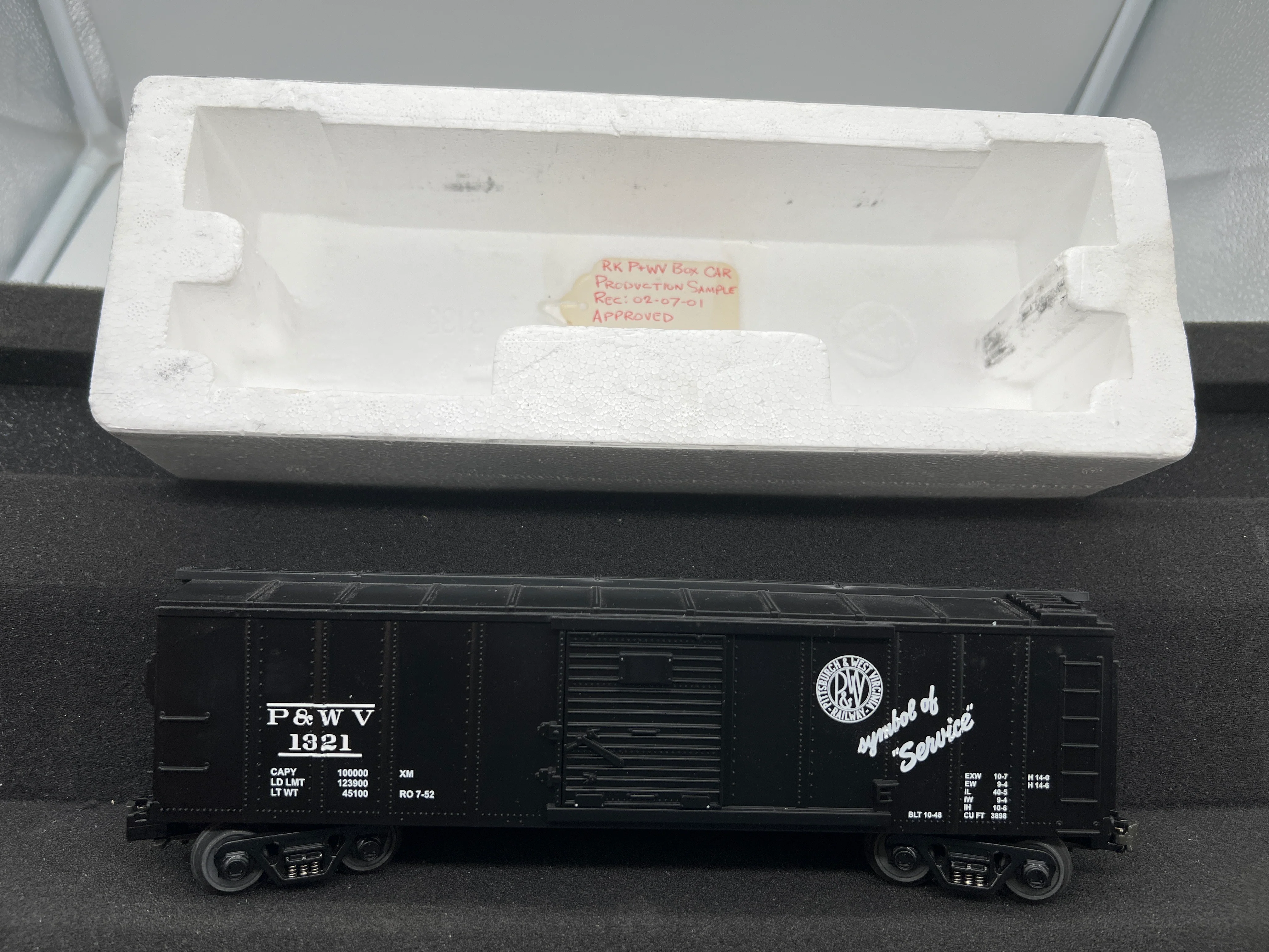 MTH Railking 30-7462 Pittsburgh & West Virginia Box Car #1321. Production Sample O SCALE NEW - Image 2
