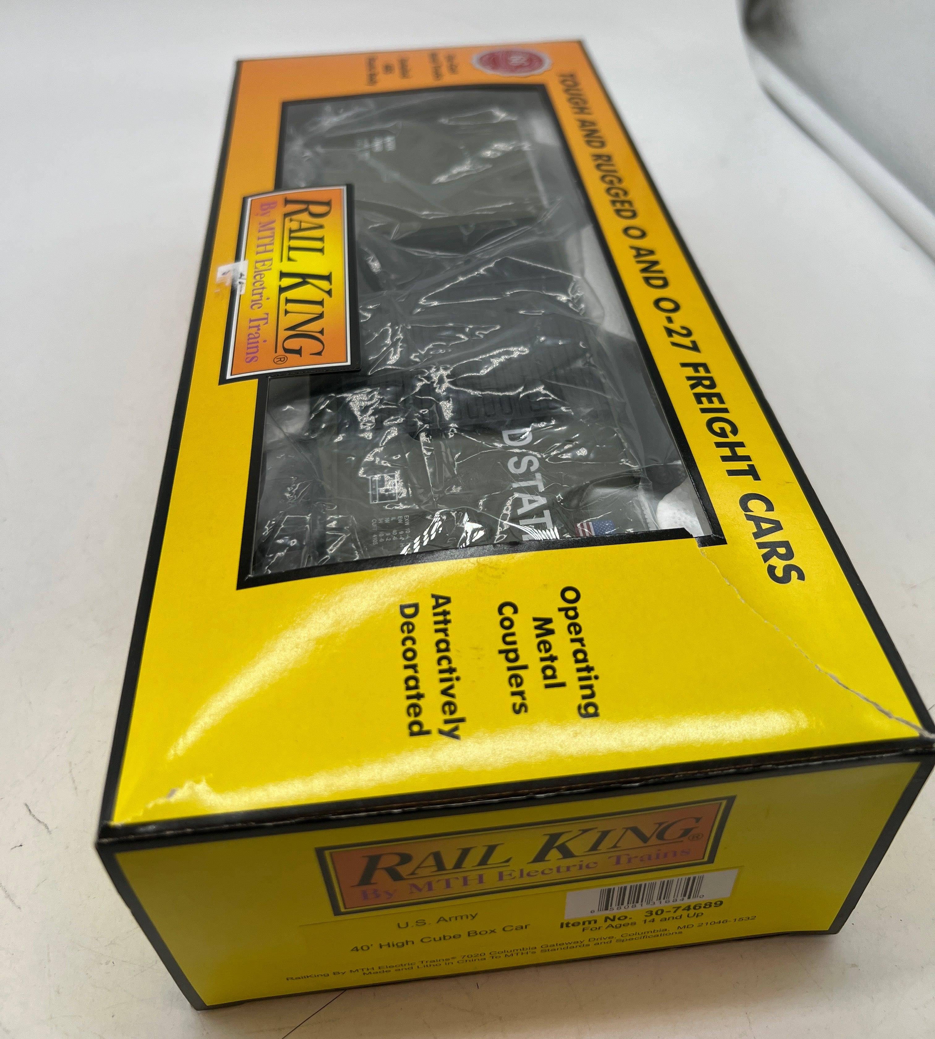 MTH Railking 30-74689 U.S. Army 40' High Cube Box Car O SCALE Like New - Image 5