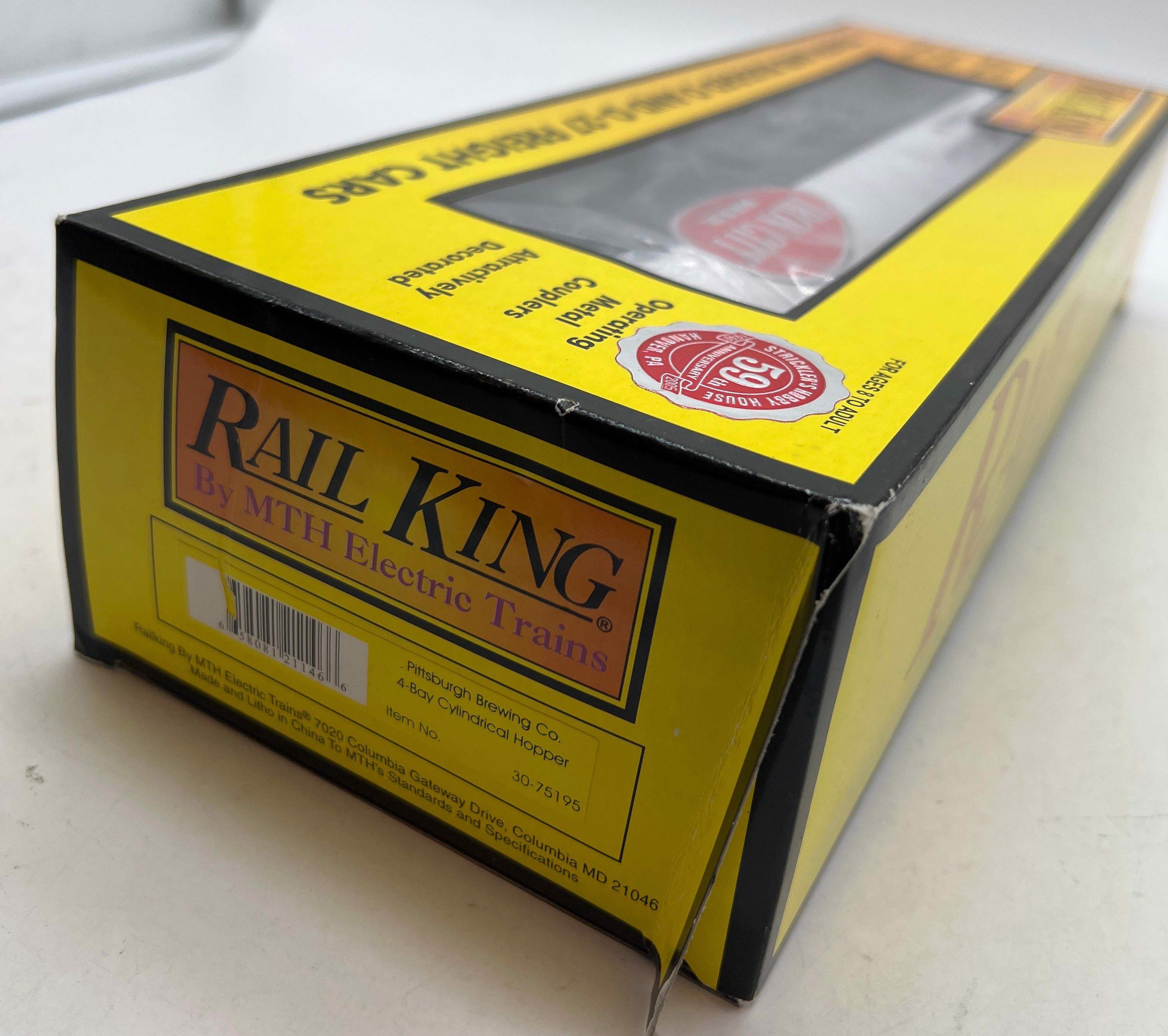 MTH Railking 30-75195 Pittsburgh Brewing Co. RailKing 4-Bay Cylindrical Hopper Car ripped box O SCALE NEW - Image 2