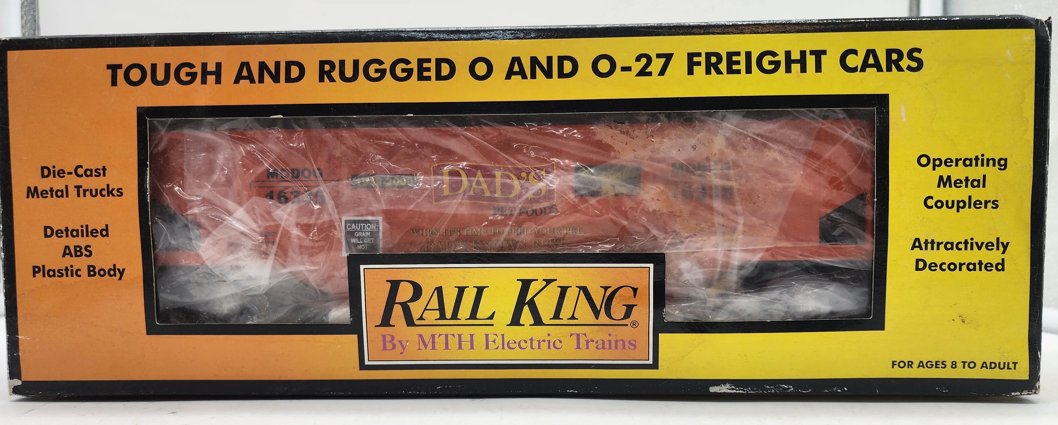 MTH Railking 30-7539 Dad's Pet Foods Hopper Car O Scale NEW Damaged Box - Image 5