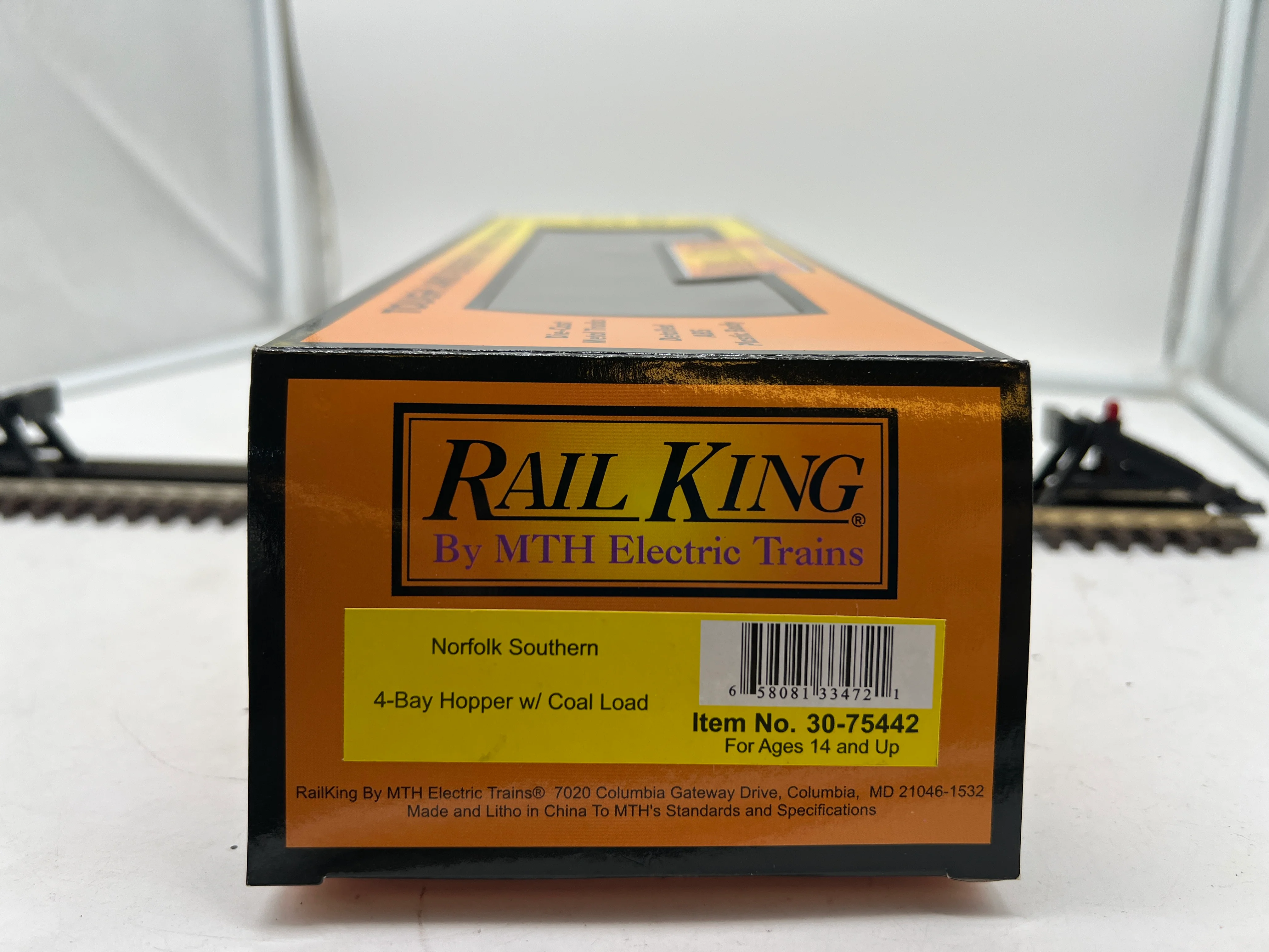 MTH Railking 30-75442 Norfolk Southern RailKing 4-Bay Hopper Car O SCALE Used no coal load - Image 6