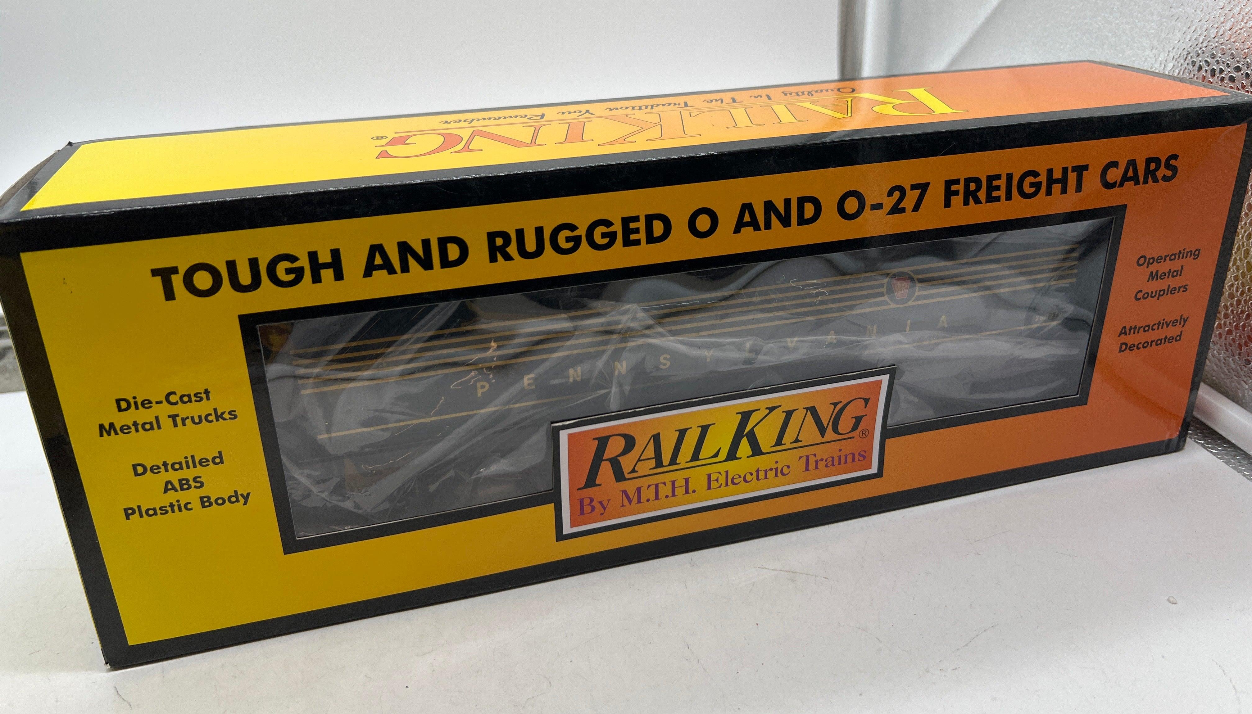 MTH Railking 30-75717 Pennsylvania Railroad PRR Black/Gold 4-Bay Cylindrical Hopper Car O SCALE Like New - Image 5