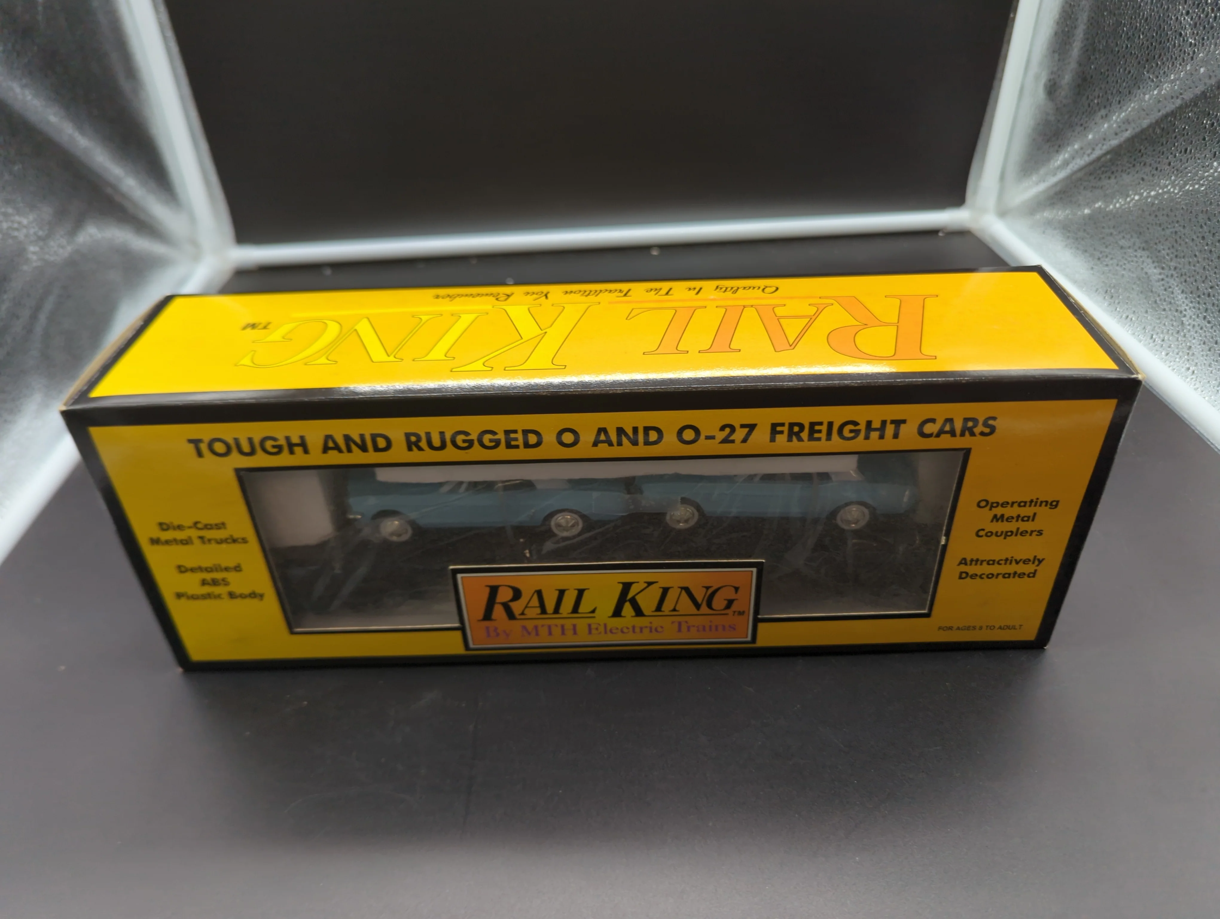 MTH Railking 30-7617 MTH Auto Transport w/Mustangs MTH Auto Flat Car w/Ertl '64 Mustangs Car No. 1964 O SCALE NEW - Image 2