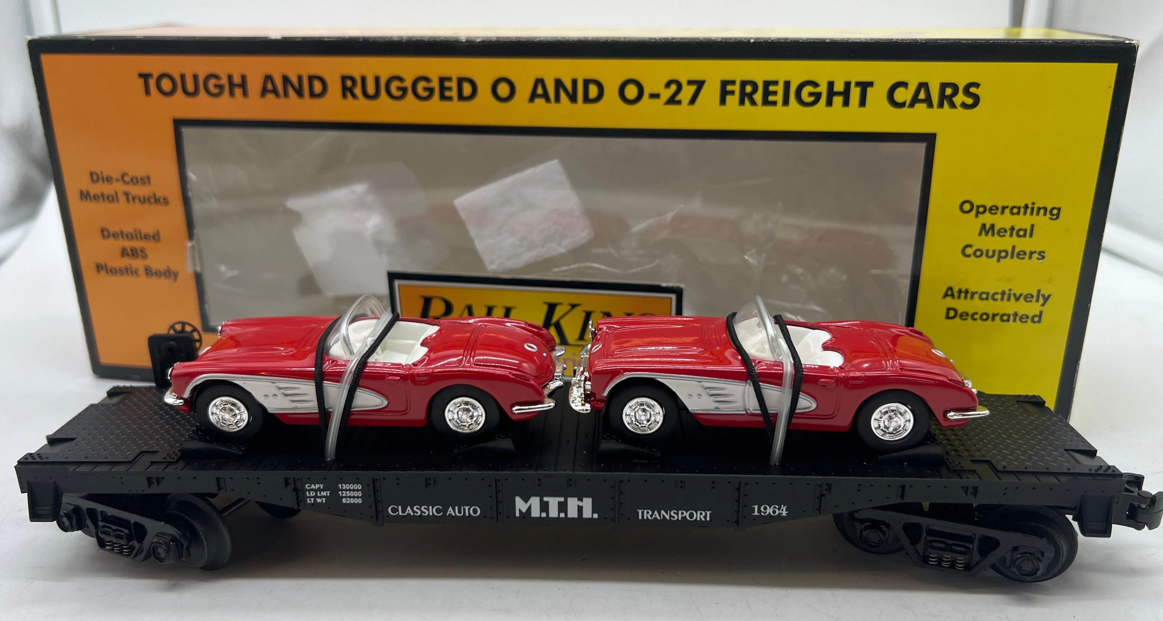 MTH RailKing 30-7624 Auto Transport Flat Car O SCALE Like New - Image 2