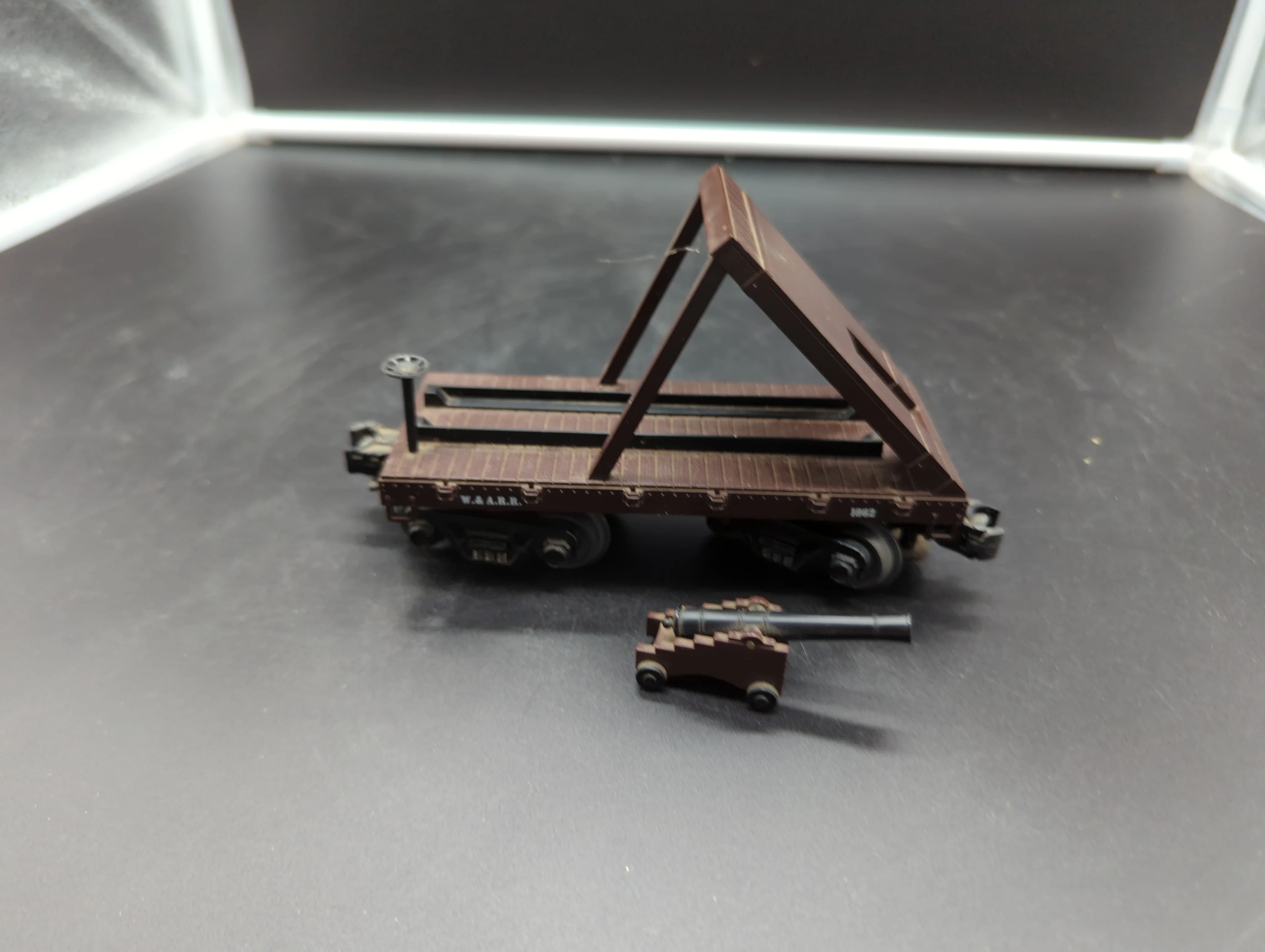MTH Railking 30-7635 W.A.R.R. w/Cannon Car #1862. O SCALE Like New - Image 4