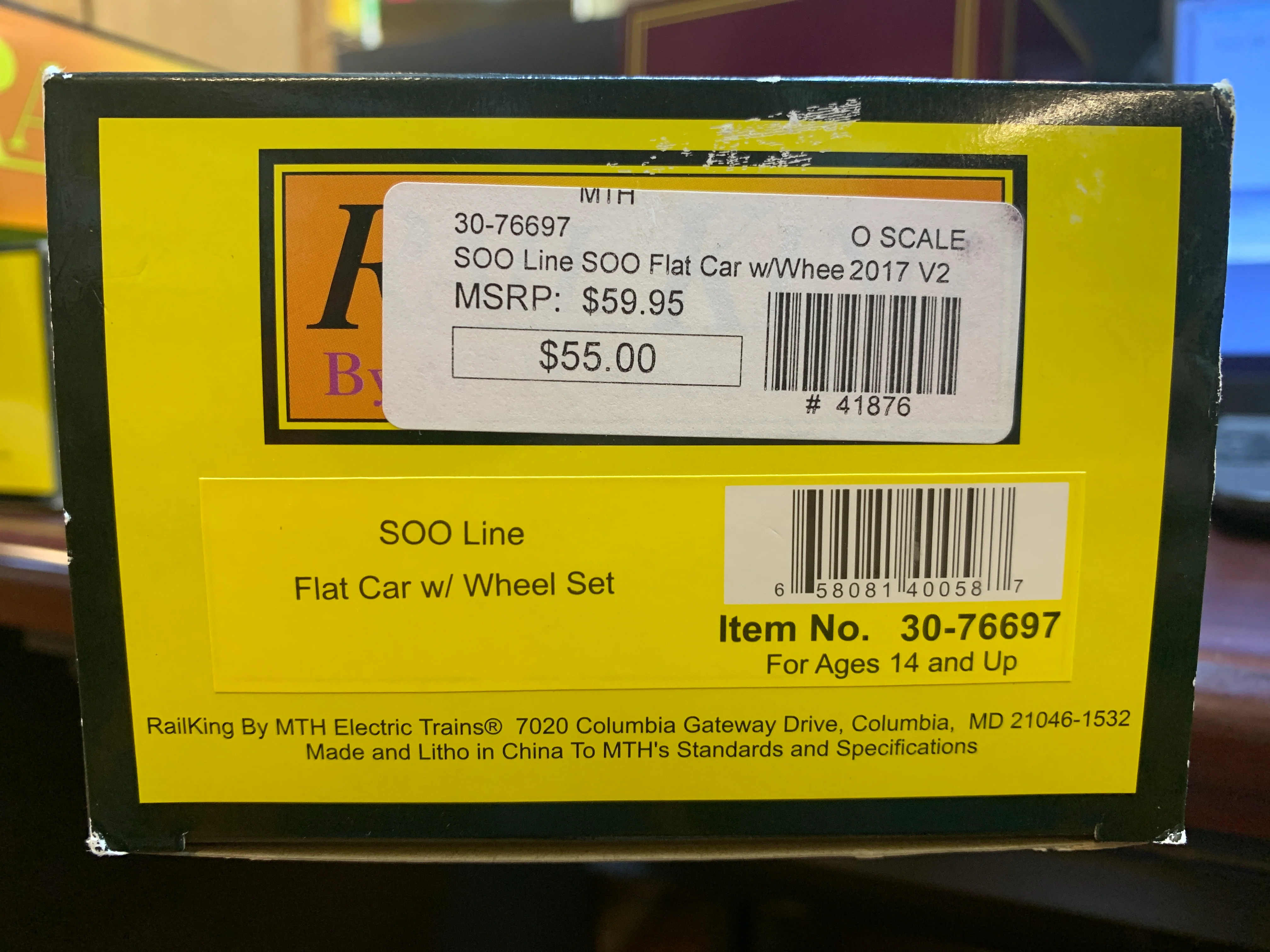 MTH Railking 30-76697 SOO Line Flat Car w/Wheel Set #5953. O SCALE NEW - Image 2