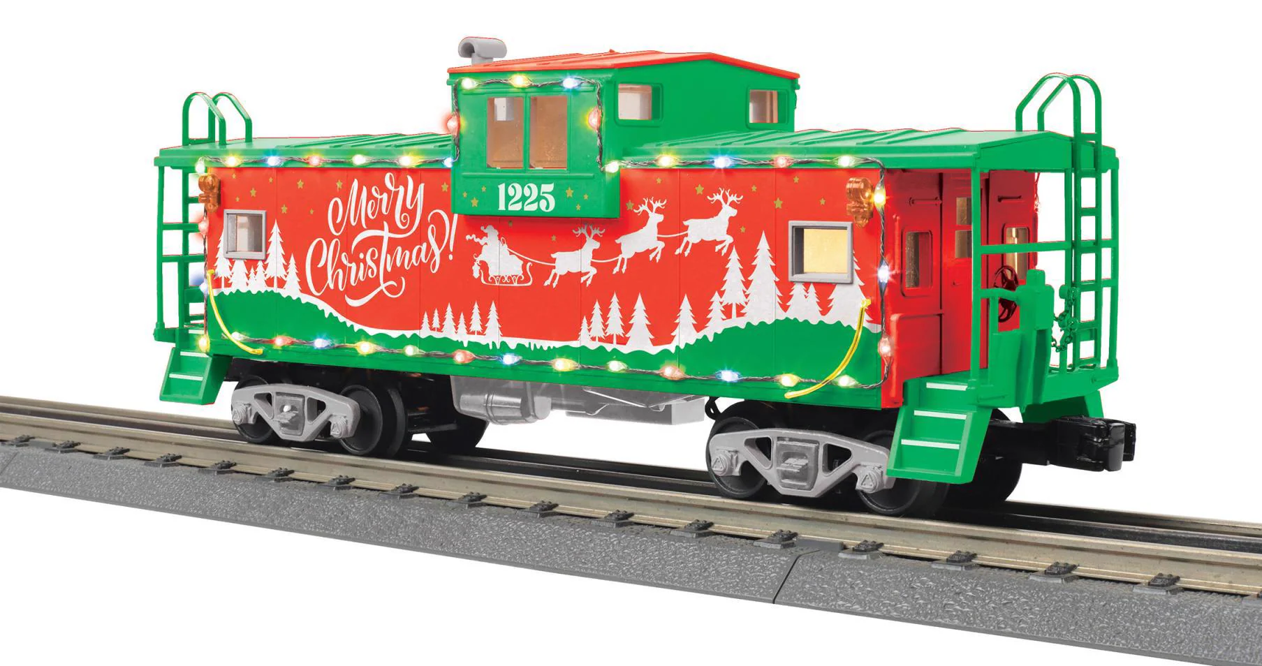 MTH Railking 30-77399 Christmas Extended Vision Caboose with LED Lights limited O SCALE NEW