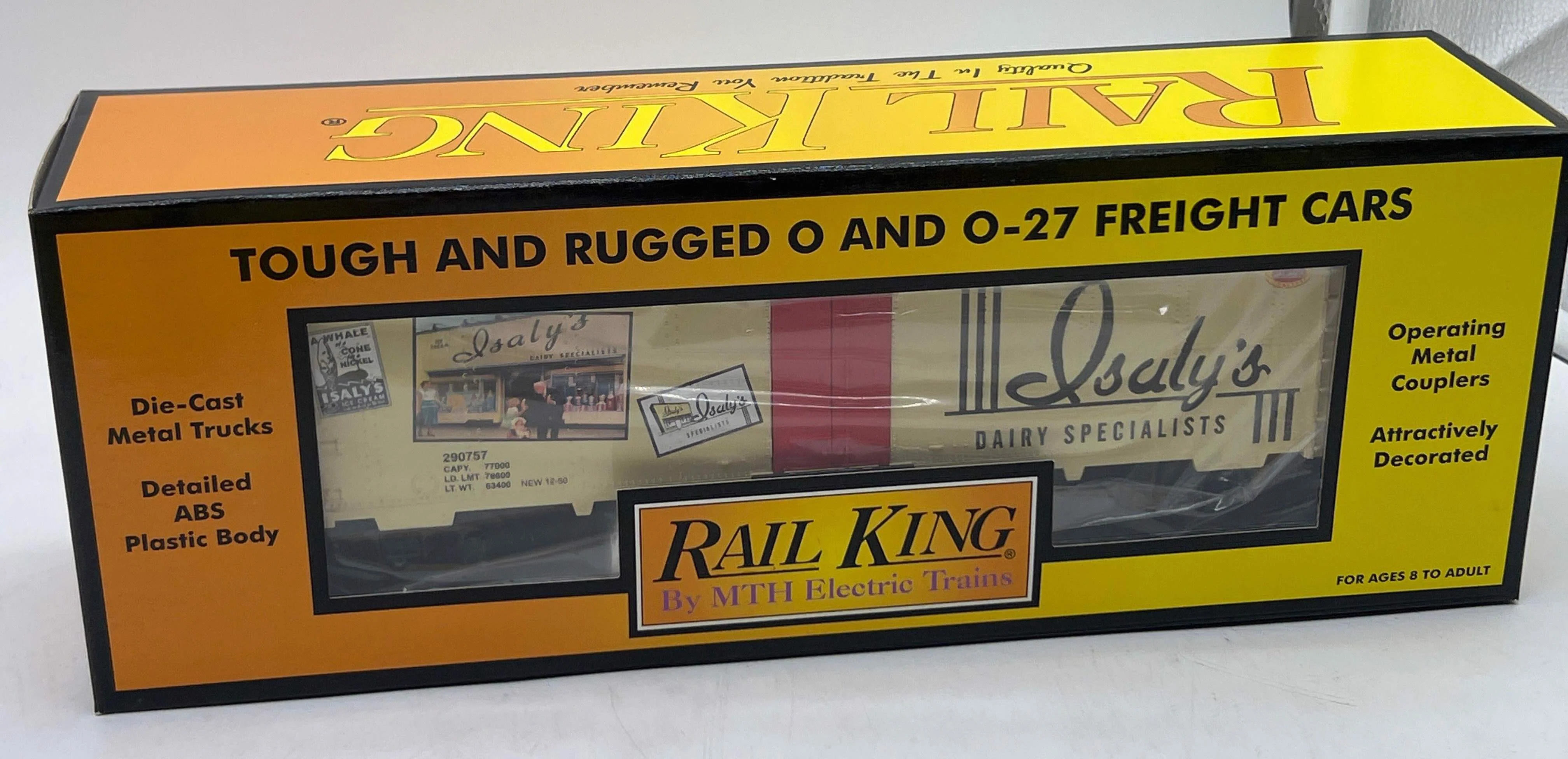 MTH Railking 30-78070 Isaly's RailKing Modern Reefer Car Dairy Specialists  Pittsburgh PA O SCALE NEW - Image 2