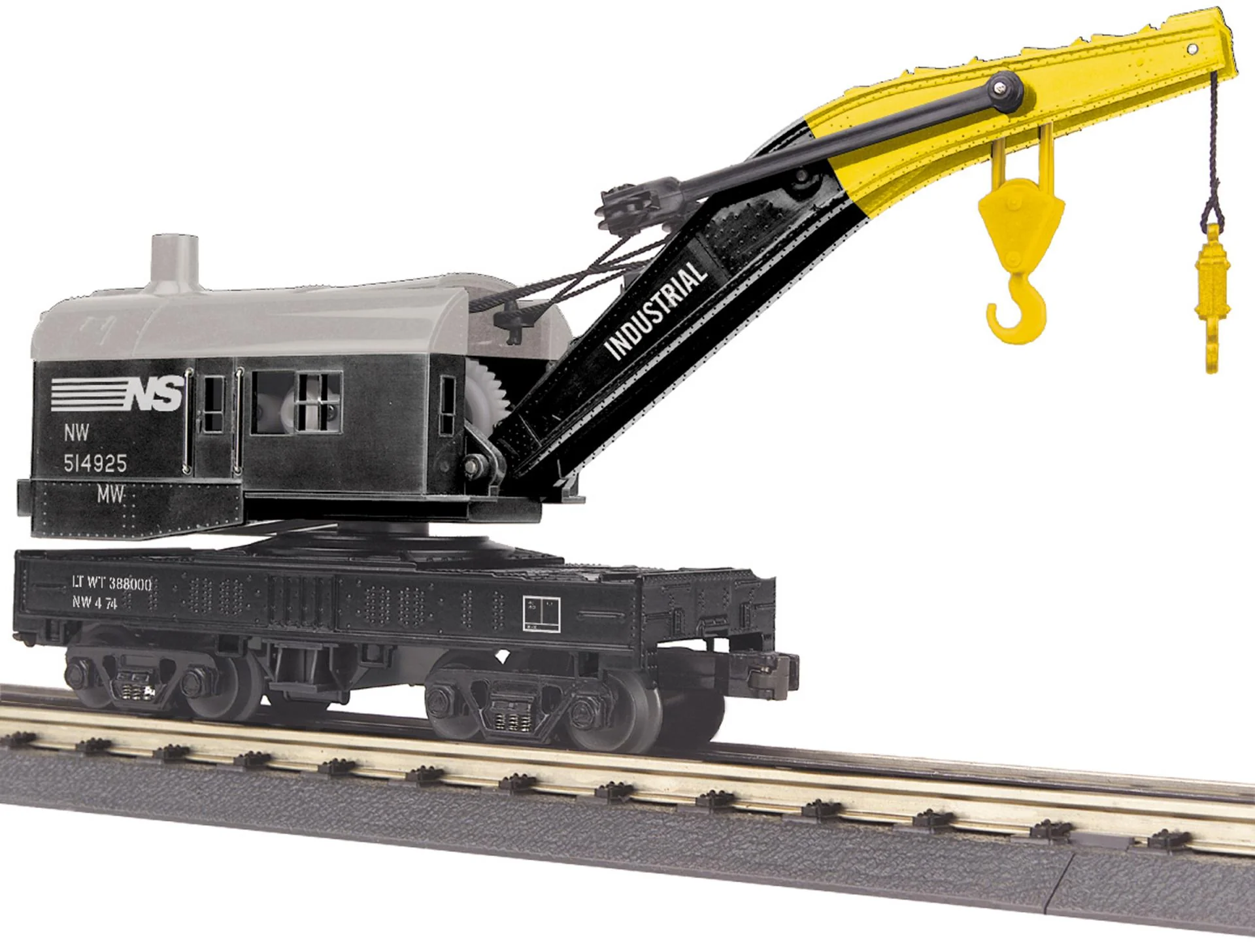 MTH RailKing 30-79650, 30-79654 Norfolk Southern NS Crane Car and Crane Tender Car (Set of 2) O Scale NEW - Image 2