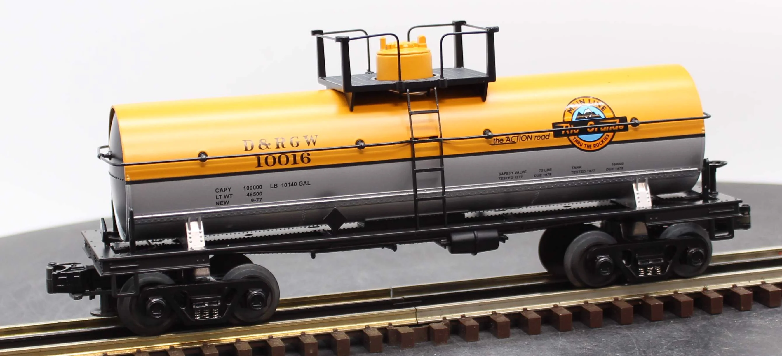 MTH Railking 30-8102 Denver & Rio Grande Die-Cast Tank Car Silver/Orange O SCALE NEW - Image 7