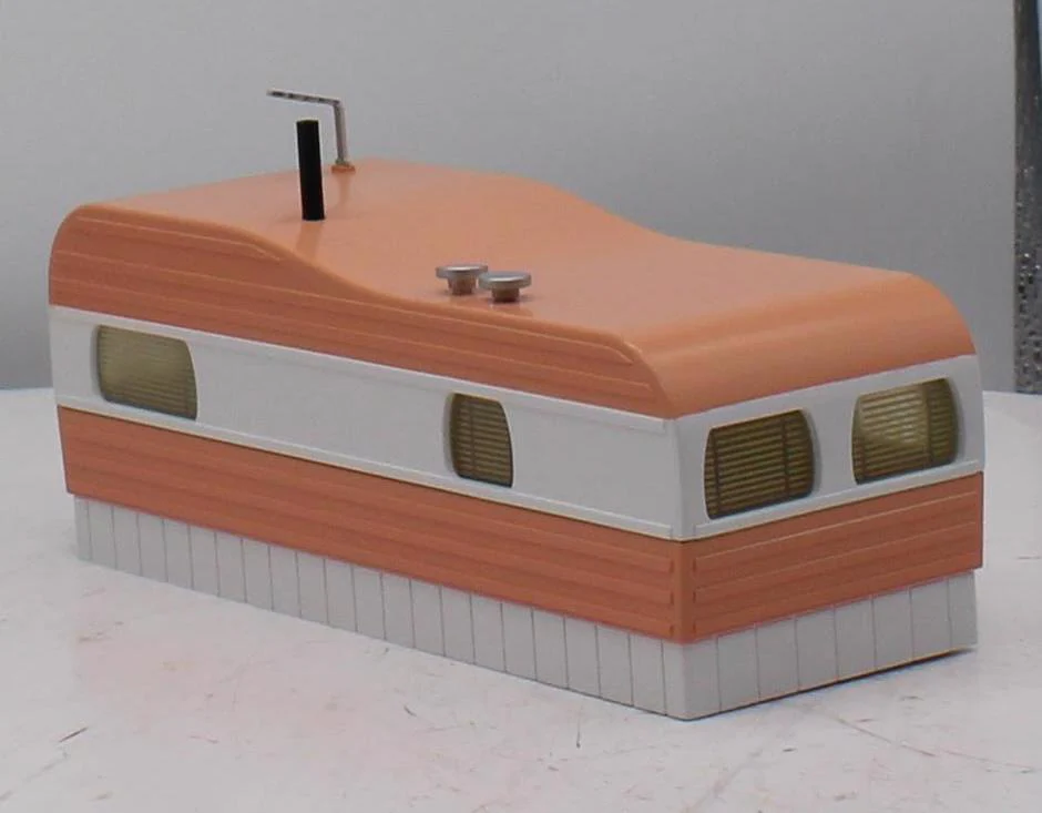 MTH Railking 30-90109 Salmon & White Stainless Mobile Home O SCALE Like New - Image 5