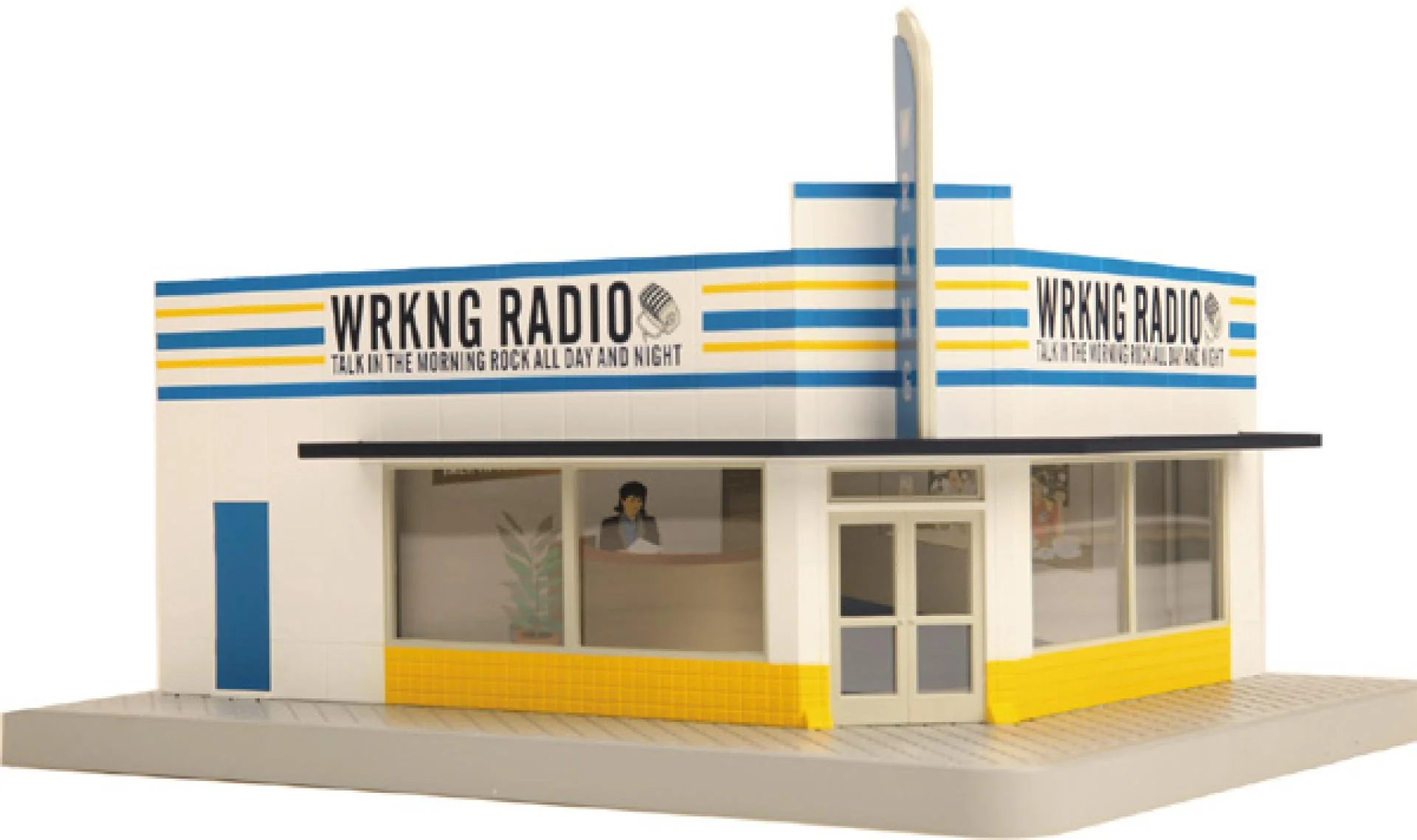 MTH Railking 30-90276 WRKING Radio Single Story Opposite Corner Store O SCALE Used Excellent