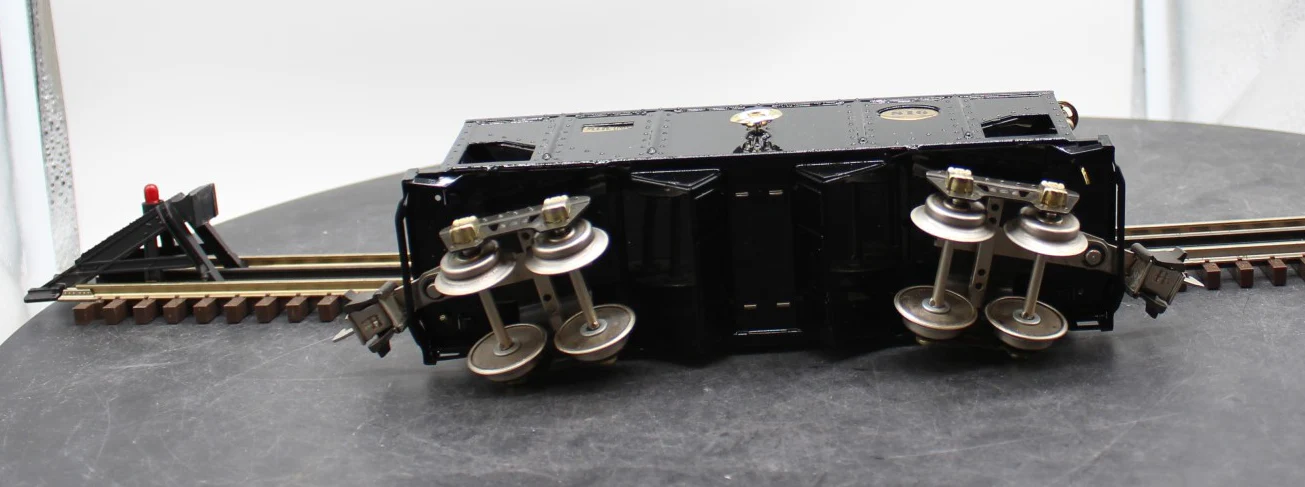 MTH Tinplate 10-1042  hopper car black with brass trim O SCALE Like New - Image 9