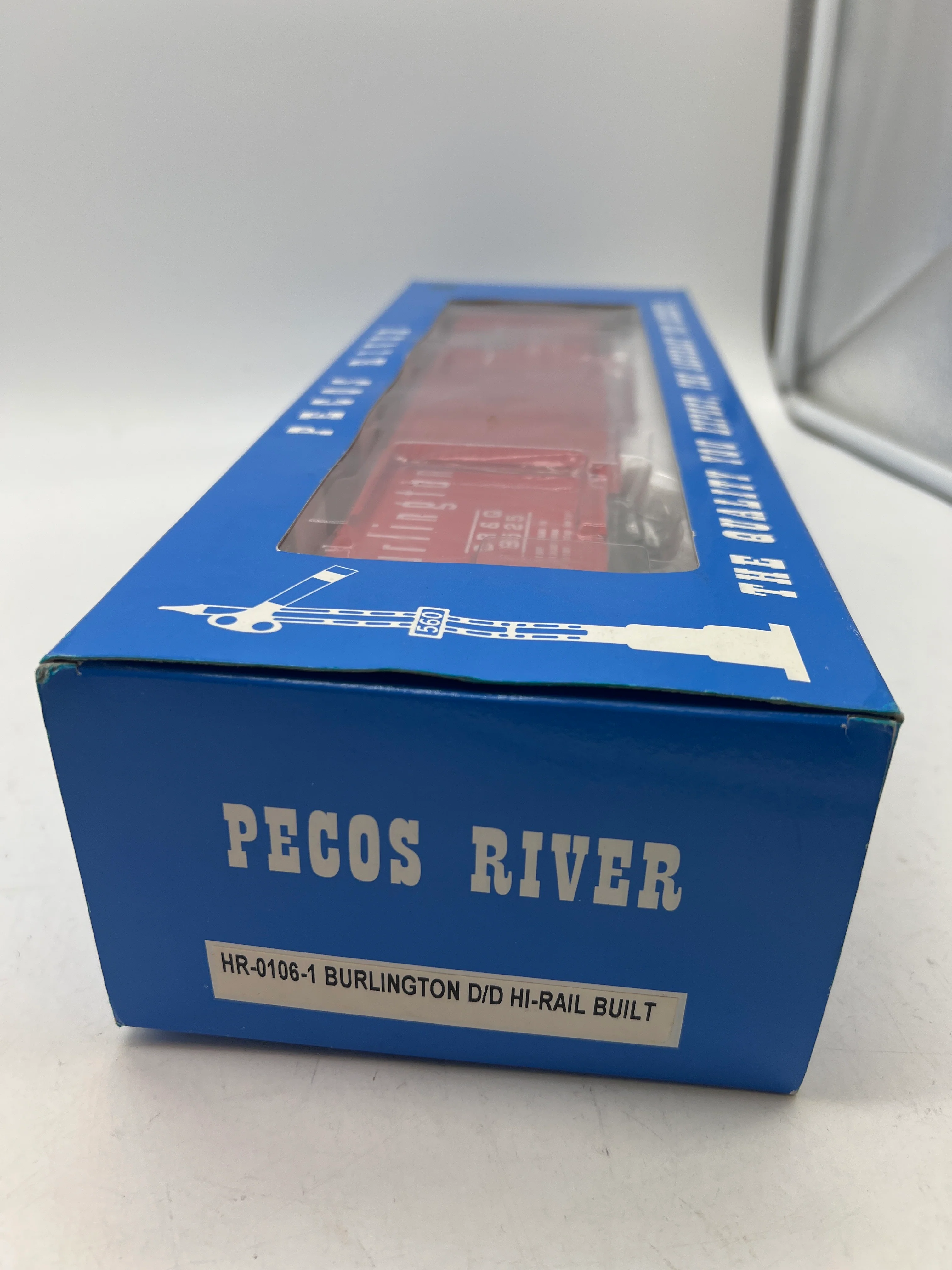 Pecos River HR-0106-1 Burlington CB&Q red D/D HI-Rail Built Boxcar 9525 O SCALE NEW - Image 2