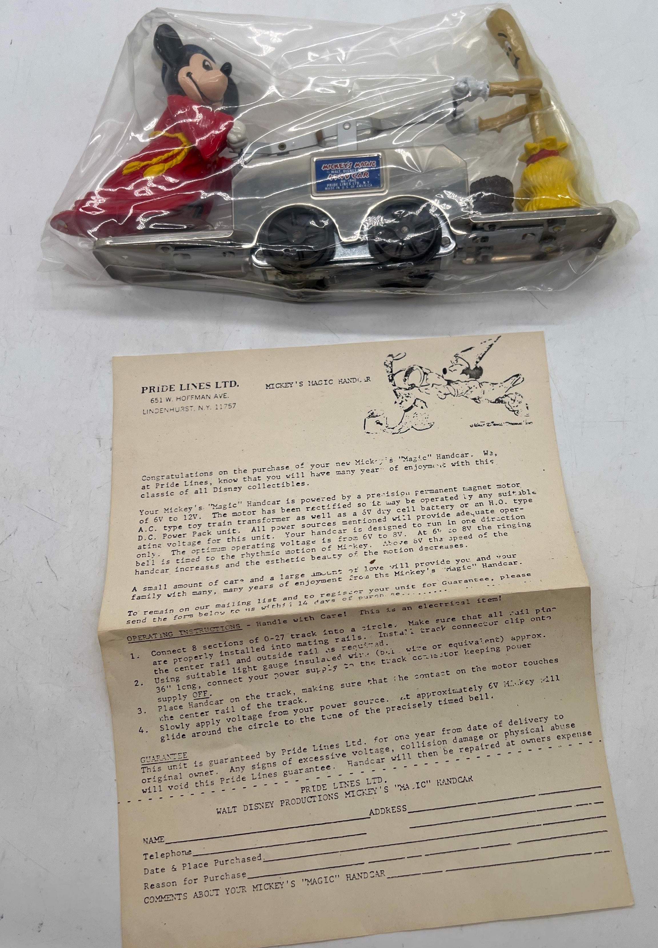 Pride Lines 7924 Tinplate Hand Car Mickey's Magic Tinplate Fantasia O Scale NEW limited rare - Image 7