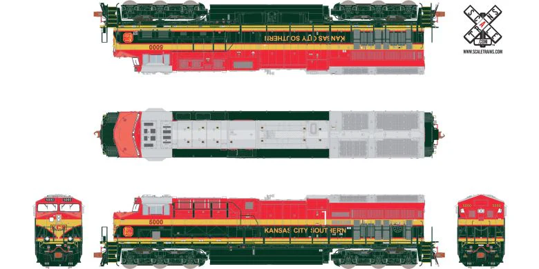 Scale Trains SXT31928 RivetCounter  GE ET44AC Tier 4 GEVo, Kansas City Southern/Belle Diesel Locomotive DCC SOUND HO SCALE NEW - Image 3