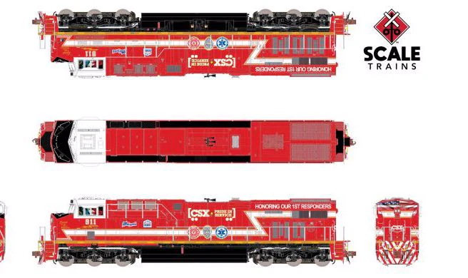 Scale Trains SXT32396 CSX ES44AH Locomotive Rivet Counter Pride In Service Spirit Of Our First Responders #911 DC/ DCC ready HO Scale NEW