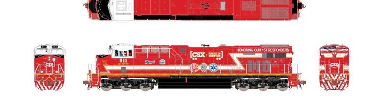 Scale Trains SXT32396 CSX ES44AH Locomotive Rivet Counter Pride In Service Spirit Of Our First Responders #911 DC/ DCC ready HO Scale NEW - Image 3