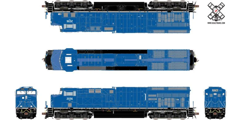 Scale Trains SXT32639 Rivet Counter GE ET44AC Tier 4 GEVO, GE Demonstrator/Blue DCC & Sound Equipped (LOKSOUND)  HO SCALE NEW - Image 2