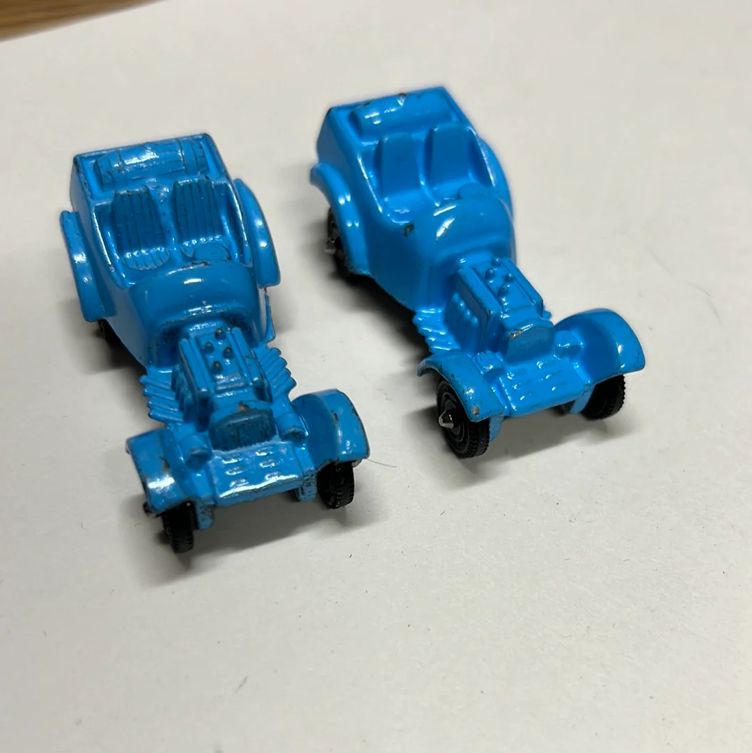 Tootsie Toys Blue Hotrod Set of 2 Metal Cars HO SCALE