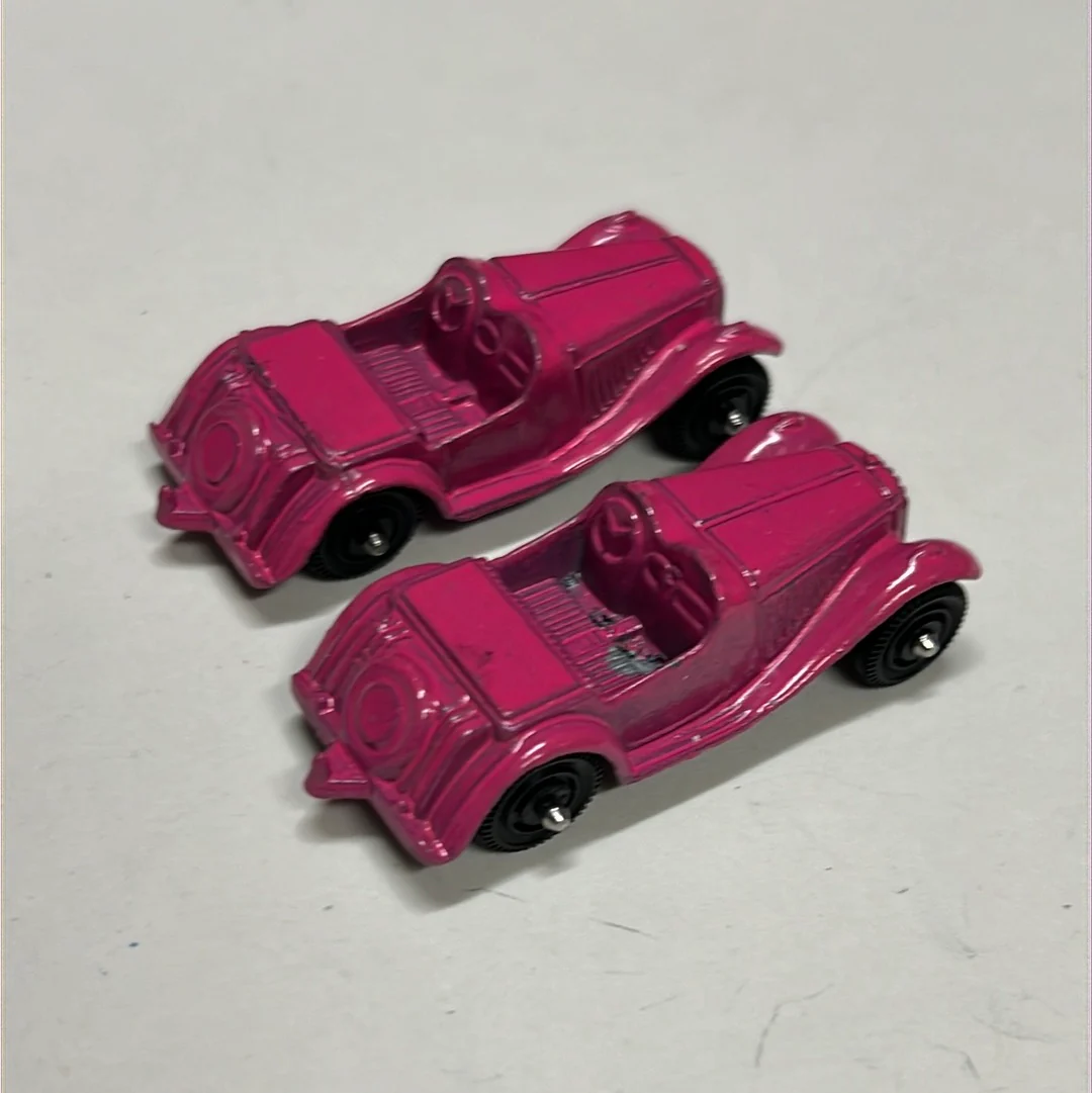 Tootsie Toys Pink Roadster Set of 2 Metal Cars HO SCALE - Image 2