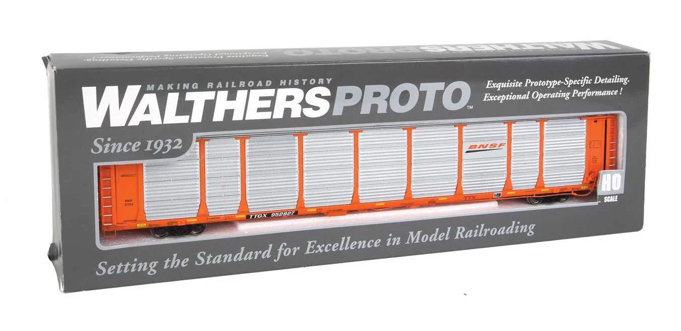 Walthers 920-101348 BNSF 89' Bi-Level Auto Carrier Proto Orange #27796 Auto Series HO Scale Like New - Image 2