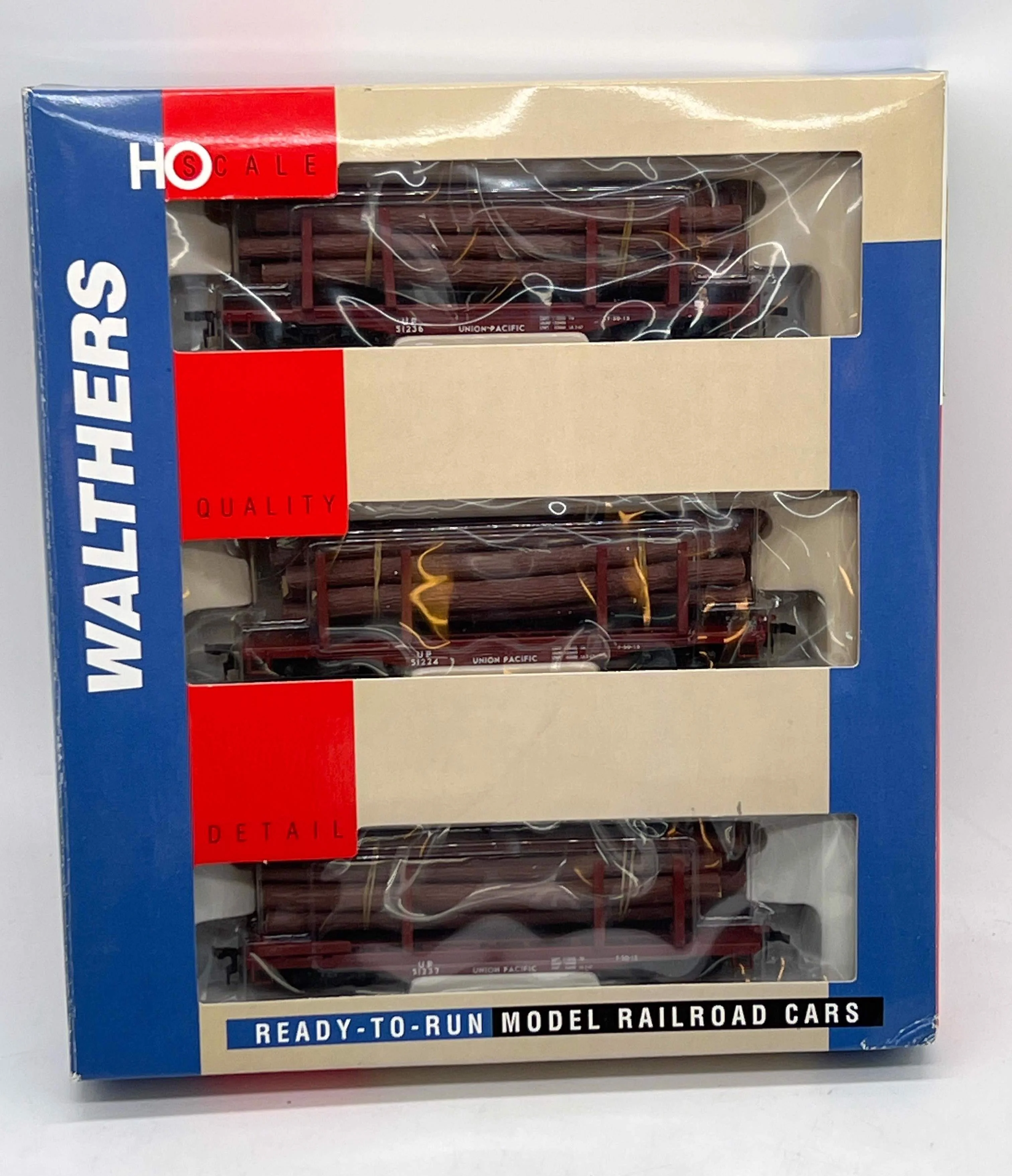 Walthers 932-34005 UNION PACIFIC 45' Log Car w/Logs Rolling Stock Ready-to-Run 3-Pack HO Scale NEW - Image 2
