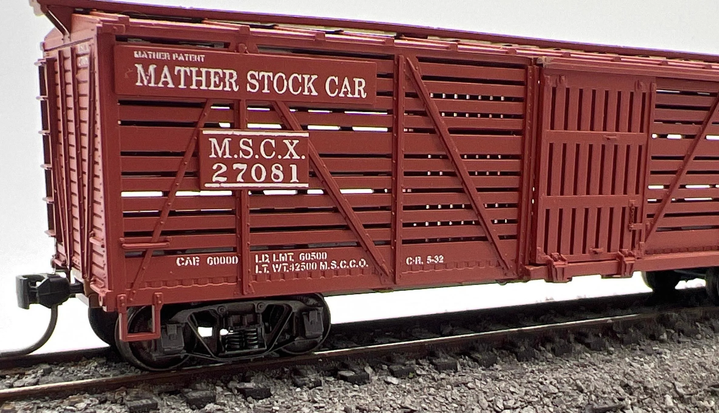 Walthers 932-3410 MSCX 40' Mather Stock Car HO Scale Like New
