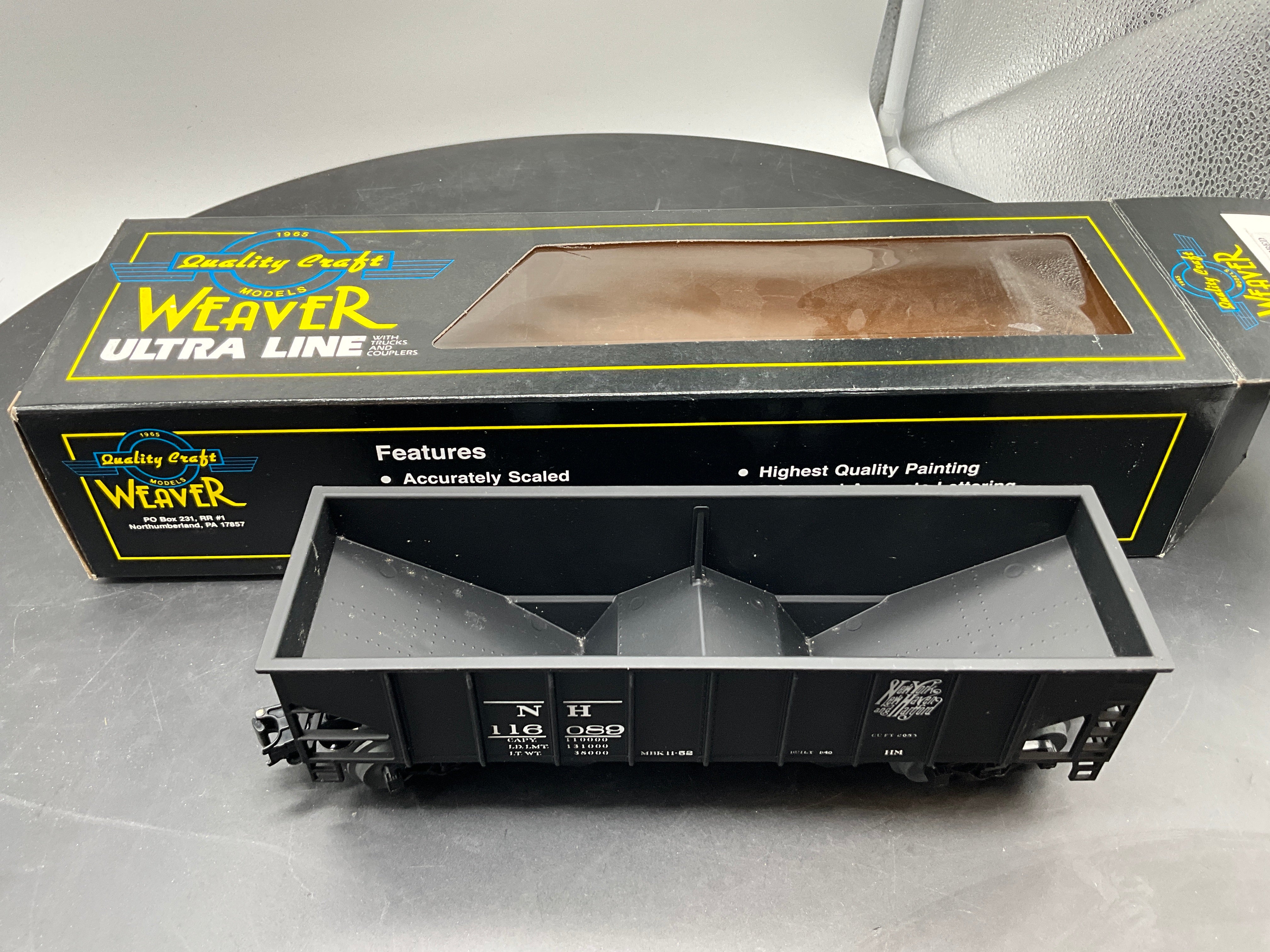 Weaver New Haven 2 Bay Coal Car Ribbed (empty) O SCALE U1105 NEW - Image 4