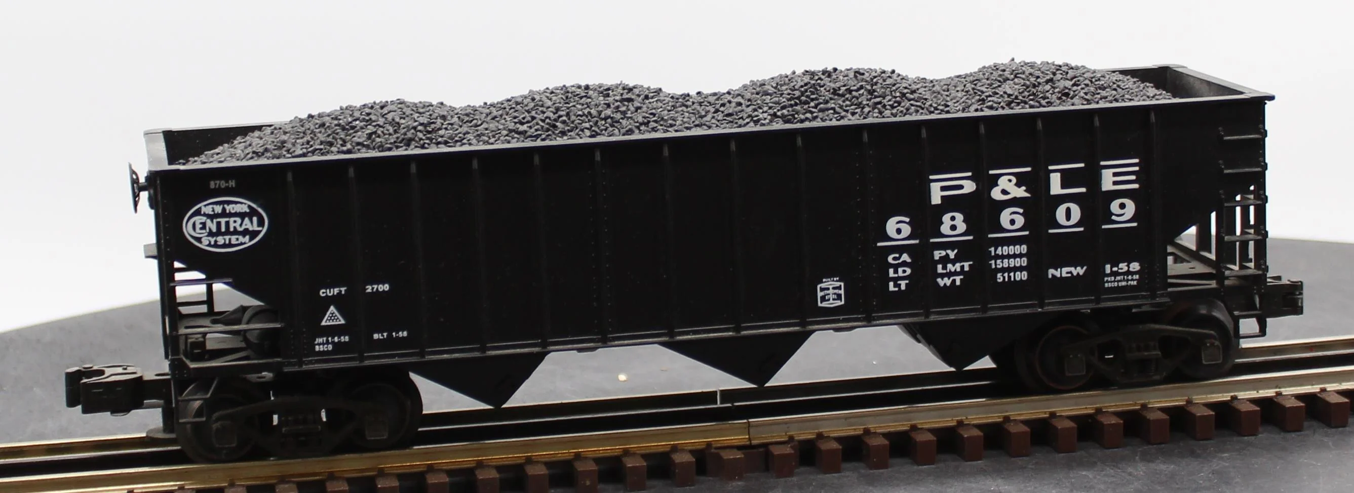 Weaver Ultra Line P&LE 68609 New York Central 3-Bay 3-Rail Coal Car O SCALE Used Excellent - Image 6