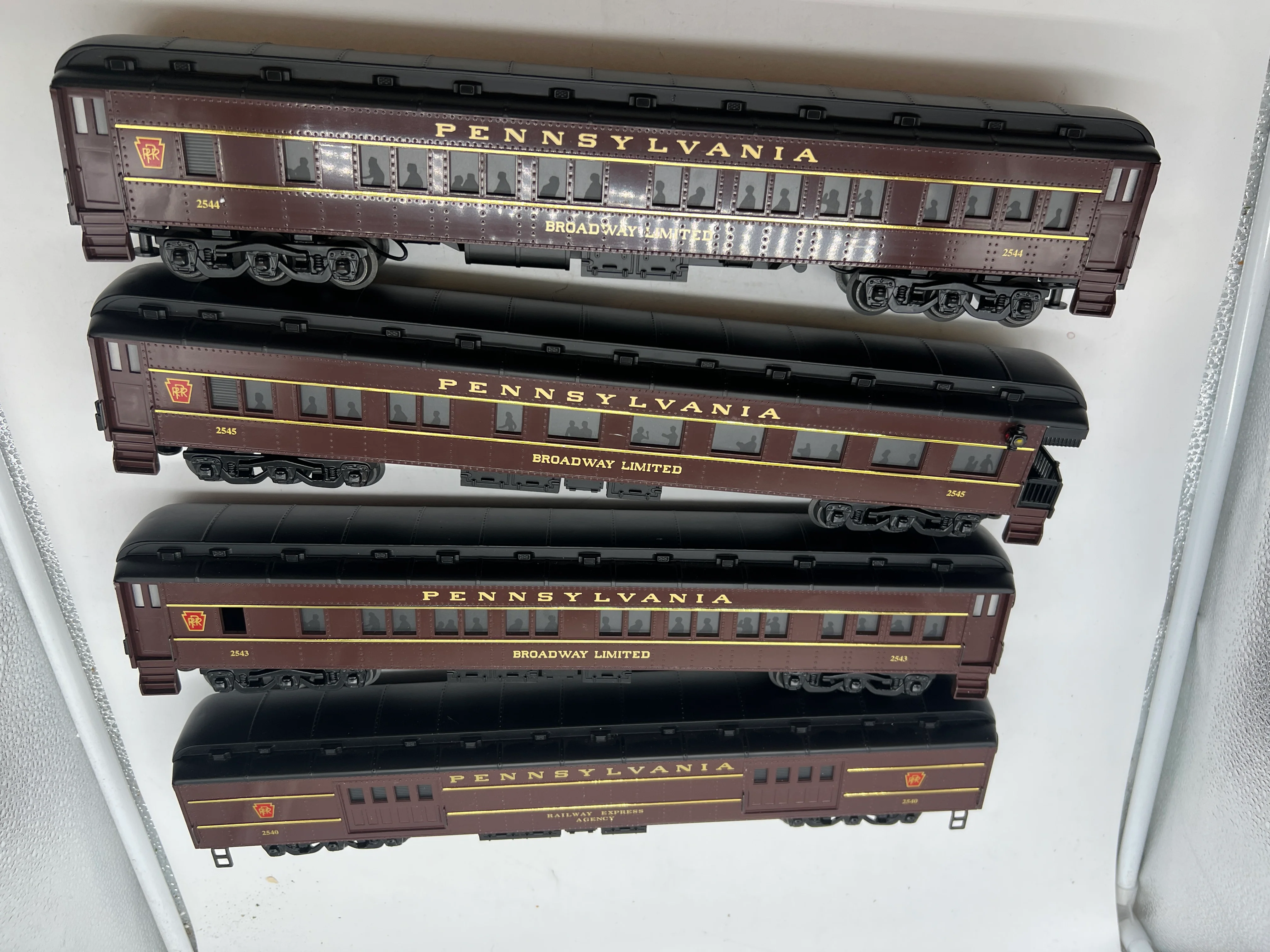 Williams 4 Car Pennsylvania Railroad PRR Broadway Limited Passenger Car set O SCALE Used Excellent - Image 3