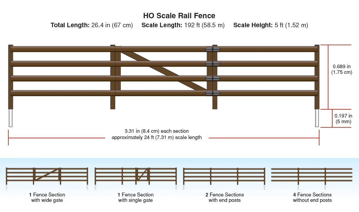 Woodland Scenics WDSA2982 Rail Fence HO Scale - Image 2