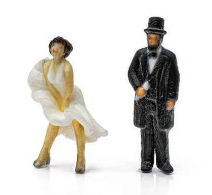 Woodland Scenics WDS A2862 WDS2862 Historical Figures Abraham LIncoln Marilyn Monroe Limited O Scale NEW