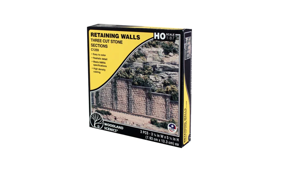 Woodland Scenics WDS C1259 WDS1259 Cut Stone Retaining Wall HO Scale NEW - Image 4