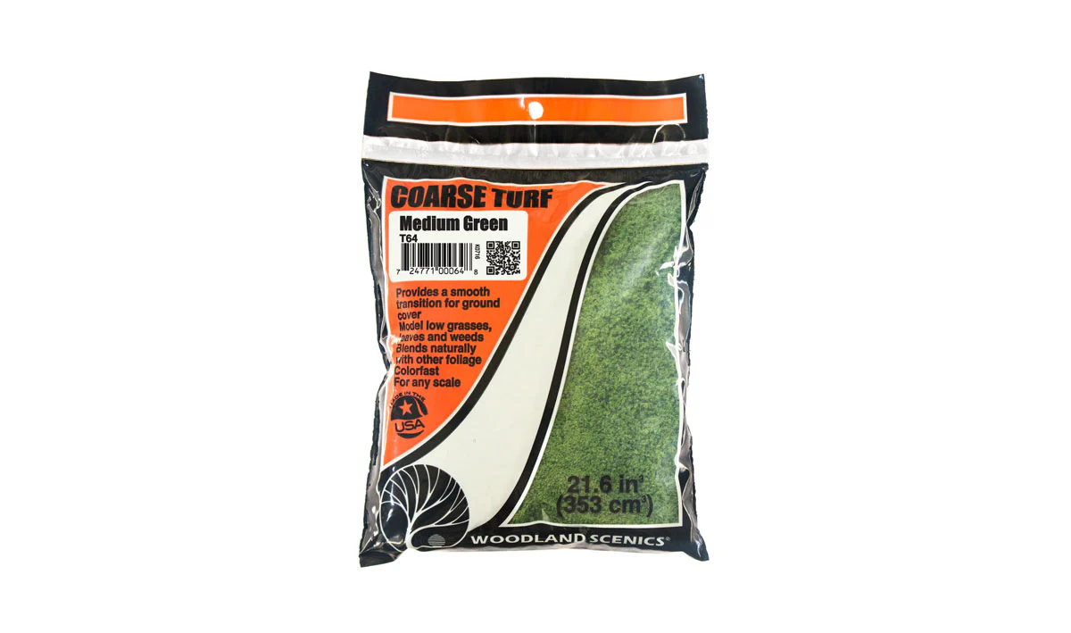 Woodland Scenics WDS T64 WDS64 Coarse Turf Medium Green Bag  NEW